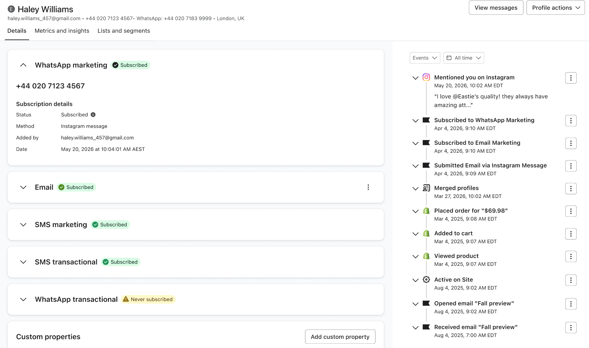 Klaviyo screenshot 1