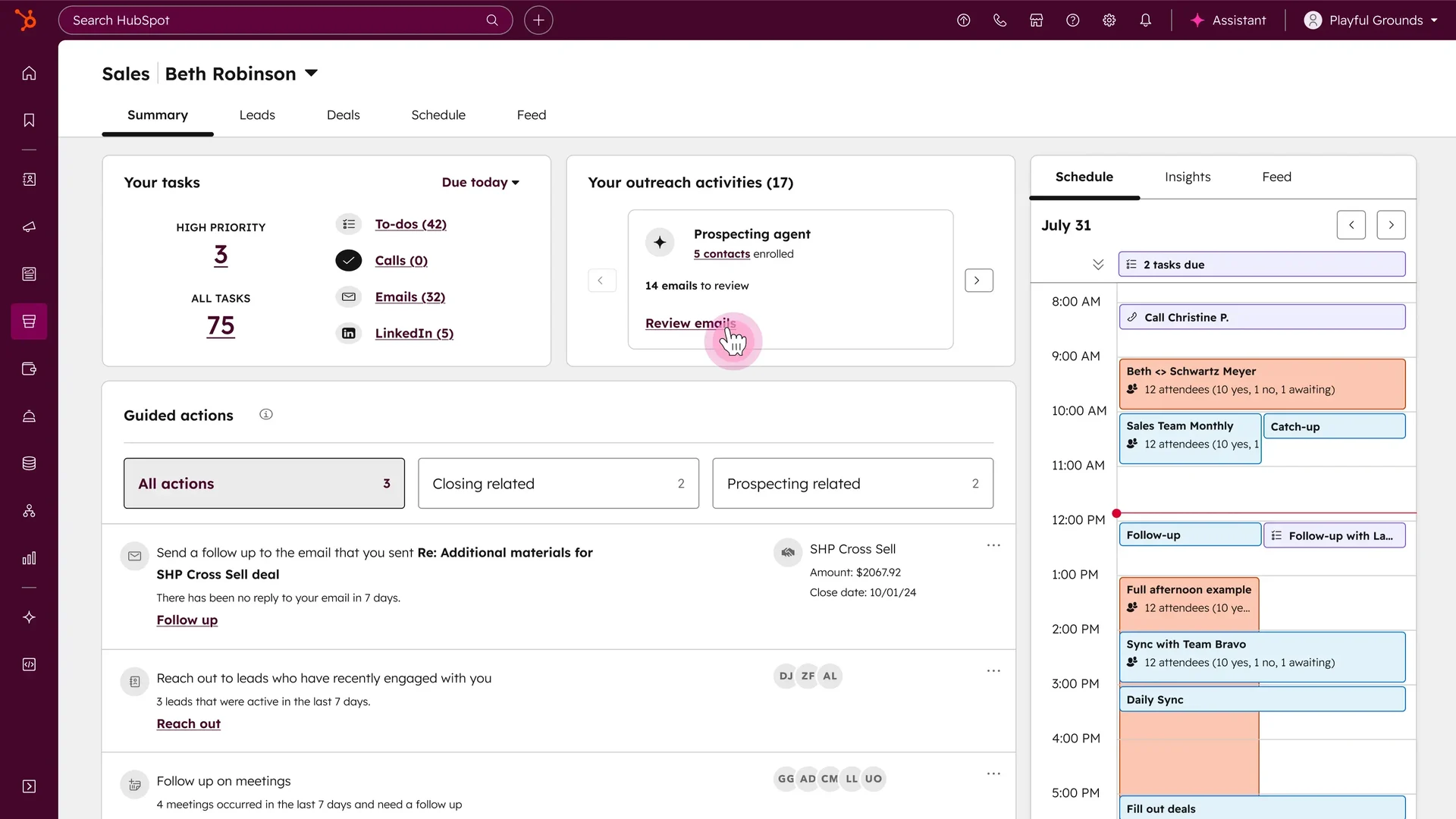 HubSpot screenshot 1