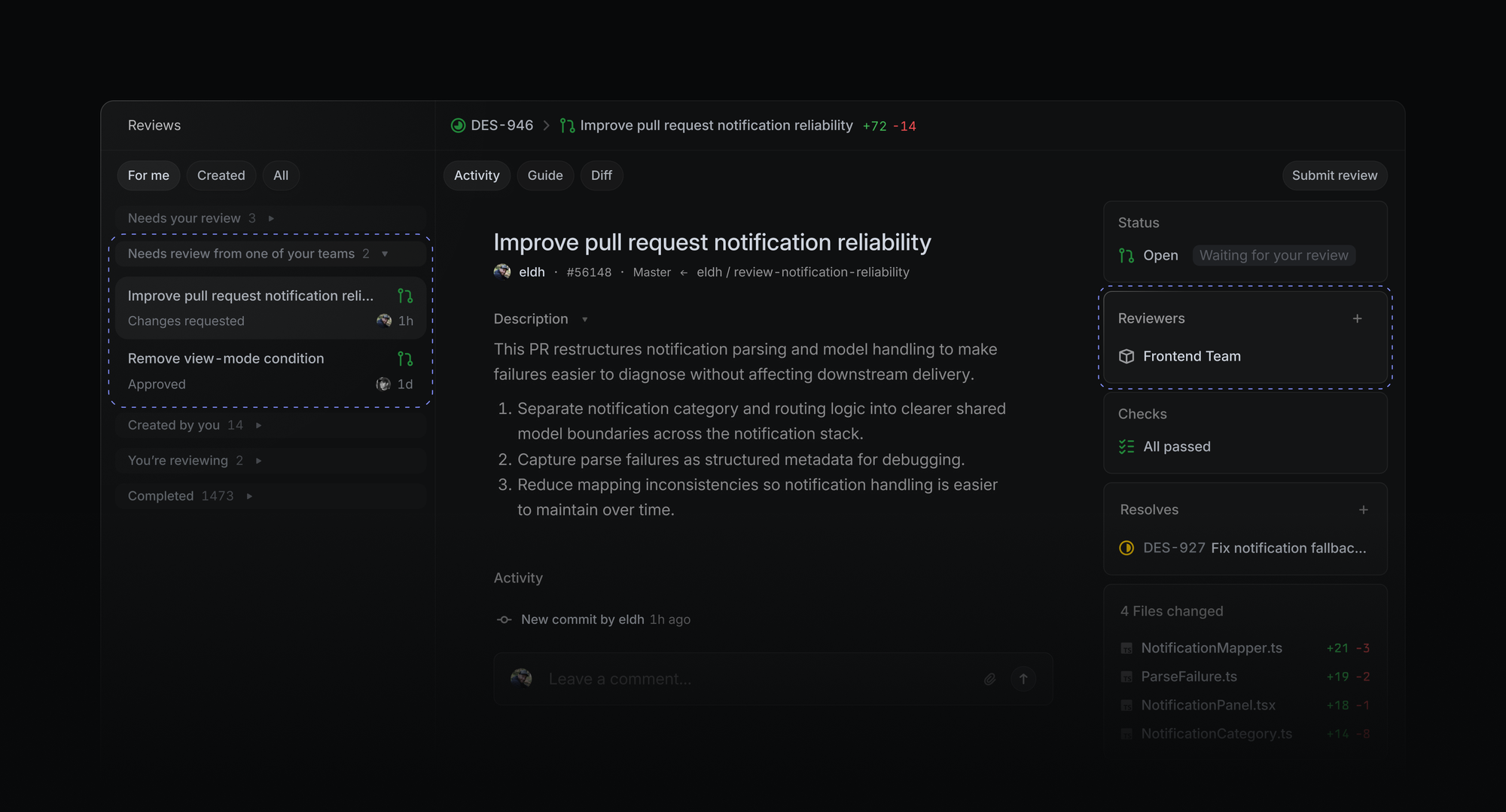 Linear screenshot 1