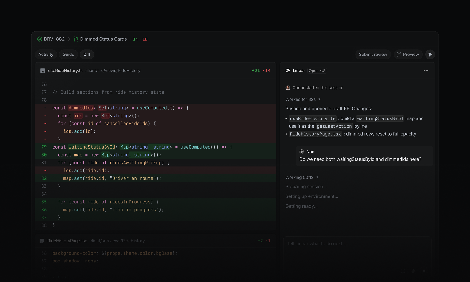 Linear screenshot 2
