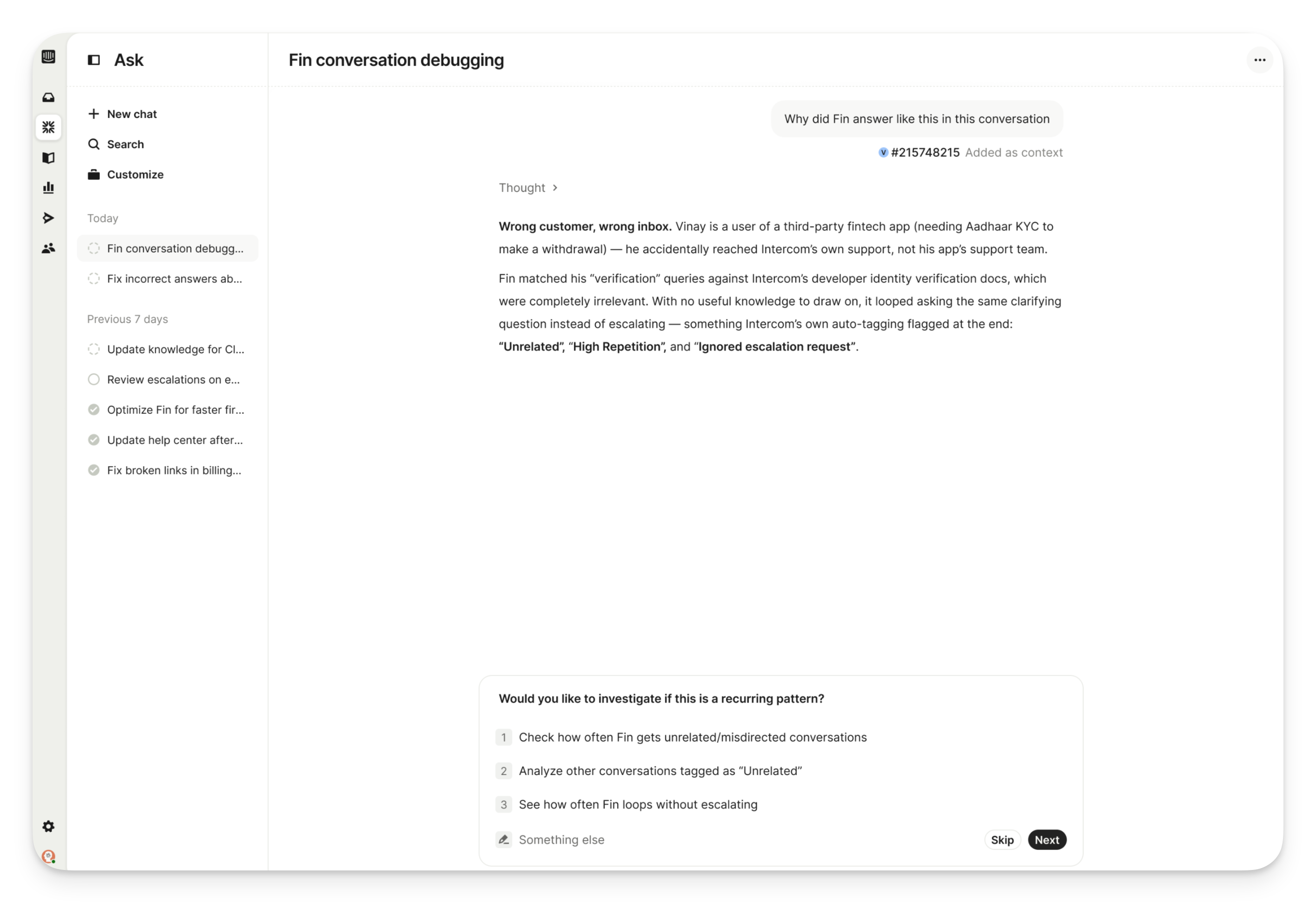 Intercom screenshot 2