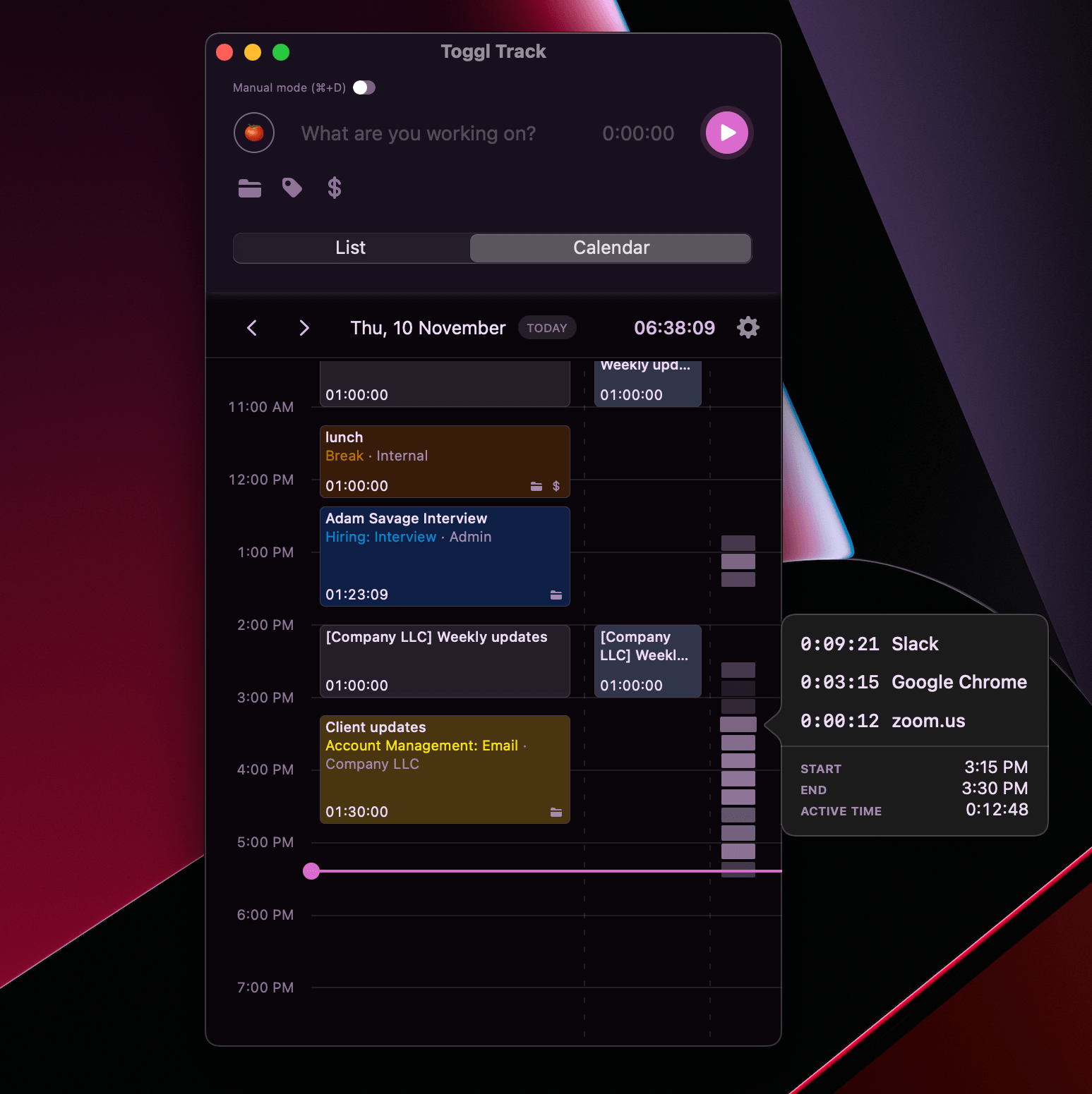 Toggl Track screenshot 2