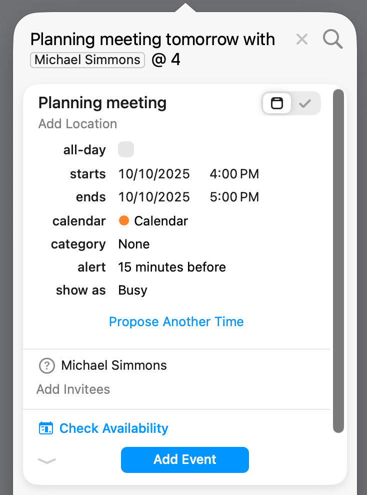 Fantastical screenshot 2