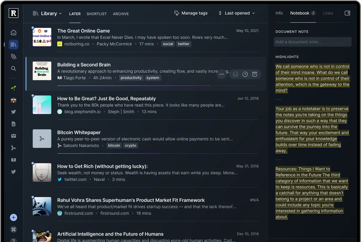 Readwise screenshot 1