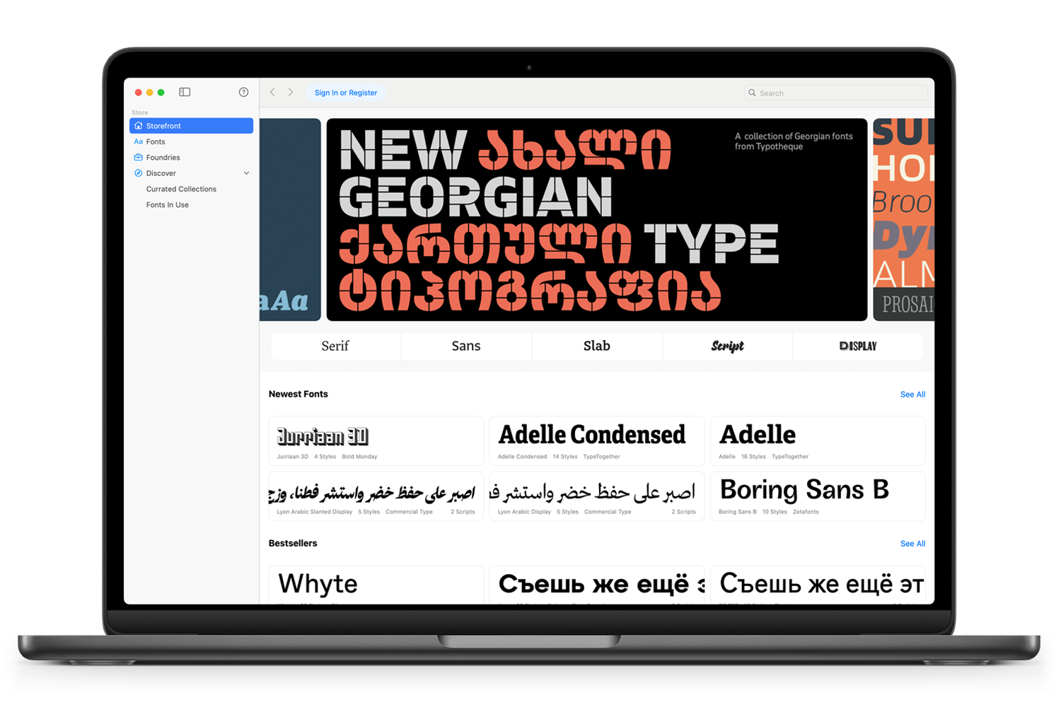 Fontstand screenshot 1